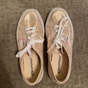 Gold sparkly Superga Sneakers